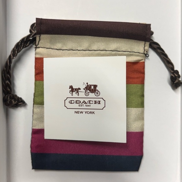 Coach Legacy Satin l Striped Dusty with Coach Card Insert - Picture 4 of 4